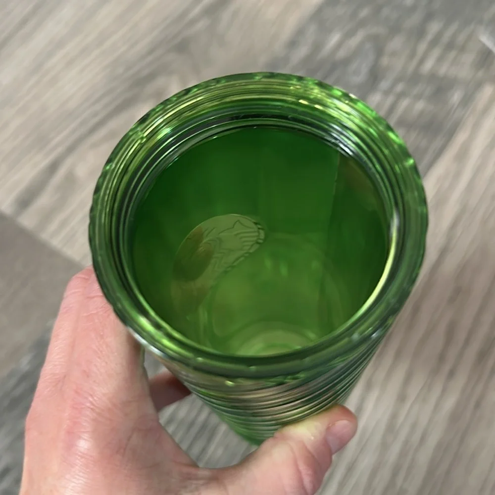 Starbucks iridescent‎ green travel mug 16oz